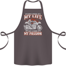 Motorbike It's My Passion Biker Motorcycle Cotton Apron 100% Organic Dark Grey
