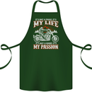 Motorbike It's My Passion Biker Motorcycle Cotton Apron 100% Organic Forest Green