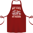 Motorbike It's My Passion Biker Motorcycle Cotton Apron 100% Organic Maroon