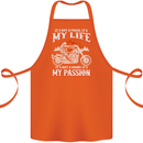 Motorbike It's My Passion Biker Motorcycle Cotton Apron 100% Organic Orange