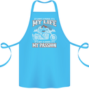 Motorbike It's My Passion Biker Motorcycle Cotton Apron 100% Organic Turquoise