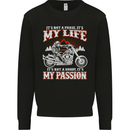 Motorbike It's My Passion Biker Motorcycle Kids Sweatshirt Jumper Black