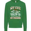 Motorbike It's My Passion Biker Motorcycle Kids Sweatshirt Jumper Irish Green