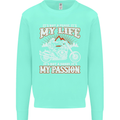 Motorbike It's My Passion Biker Motorcycle Kids Sweatshirt Jumper Peppermint