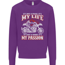 Motorbike It's My Passion Biker Motorcycle Kids Sweatshirt Jumper Purple