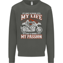 Motorbike It's My Passion Biker Motorcycle Kids Sweatshirt Jumper Storm Grey