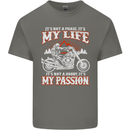 Motorbike It's My Passion Biker Motorcycle Kids T-Shirt Childrens Charcoal