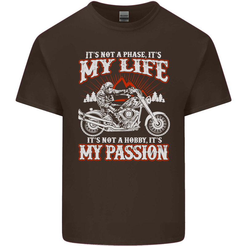 Motorbike It's My Passion Biker Motorcycle Kids T-Shirt Childrens Chocolate