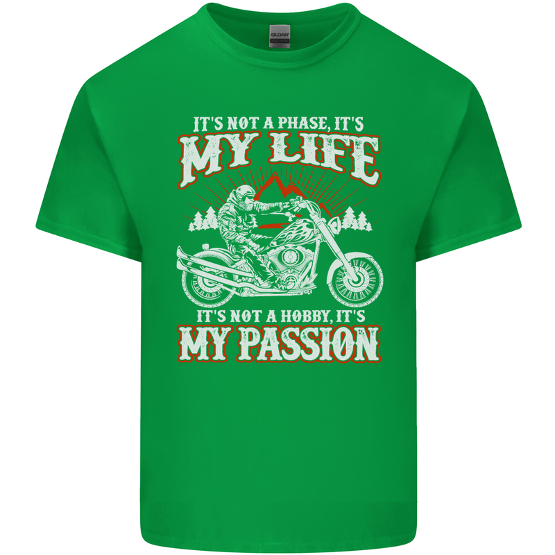 Motorbike It's My Passion Biker Motorcycle Kids T-Shirt Childrens Irish Green