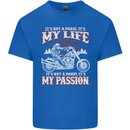 Motorbike It's My Passion Biker Motorcycle Kids T-Shirt Childrens Royal Blue