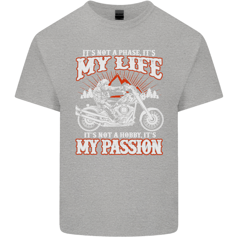 Motorbike It's My Passion Biker Motorcycle Kids T-Shirt Childrens Sports Grey
