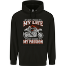 Motorbike It's My Passion Biker Motorcycle Mens 80% Cotton Hoodie Black