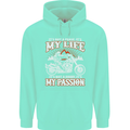 Motorbike It's My Passion Biker Motorcycle Mens 80% Cotton Hoodie Peppermint