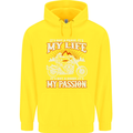 Motorbike It's My Passion Biker Motorcycle Mens 80% Cotton Hoodie Yellow