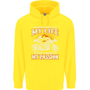 Motorbike It's My Passion Biker Motorcycle Mens 80% Cotton Hoodie Yellow