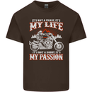Motorbike It's My Passion Biker Motorcycle Mens Cotton T-Shirt Tee Top Dark Chocolate