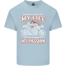 Motorbike It's My Passion Biker Motorcycle Mens Cotton T-Shirt Tee Top Light Blue