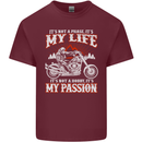 Motorbike It's My Passion Biker Motorcycle Mens Cotton T-Shirt Tee Top Maroon