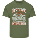 Motorbike It's My Passion Biker Motorcycle Mens Cotton T-Shirt Tee Top Military Green