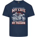 Motorbike It's My Passion Biker Motorcycle Mens Cotton T-Shirt Tee Top Navy Blue