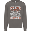 Motorbike It's My Passion Biker Motorcycle Mens Sweatshirt Jumper Charcoal