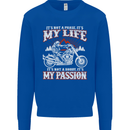 Motorbike It's My Passion Biker Motorcycle Mens Sweatshirt Jumper Royal Blue