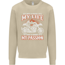 Motorbike It's My Passion Biker Motorcycle Mens Sweatshirt Jumper Sand