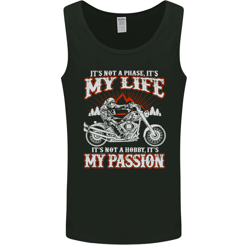 Motorbike It's My Passion Biker Motorcycle Mens Vest Tank Top Black