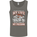 Motorbike It's My Passion Biker Motorcycle Mens Vest Tank Top Charcoal
