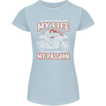 Motorbike It's My Passion Biker Motorcycle Womens Petite Cut T-Shirt Light Blue