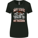 Motorbike It's My Passion Biker Motorcycle Womens Wider Cut T-Shirt Black