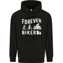 Motorbike Motorcycle Forever Biker Mens 80% Cotton Hoodie Black