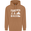 Motorbike Motorcycle Forever Biker Mens 80% Cotton Hoodie Caramel Latte