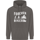 Motorbike Motorcycle Forever Biker Mens 80% Cotton Hoodie Charcoal