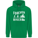 Motorbike Motorcycle Forever Biker Mens 80% Cotton Hoodie Irish Green