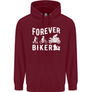 Motorbike Motorcycle Forever Biker Mens 80% Cotton Hoodie Maroon