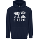 Motorbike Motorcycle Forever Biker Mens 80% Cotton Hoodie Navy Blue