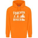 Motorbike Motorcycle Forever Biker Mens 80% Cotton Hoodie Orange