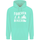 Motorbike Motorcycle Forever Biker Mens 80% Cotton Hoodie Peppermint