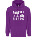 Motorbike Motorcycle Forever Biker Mens 80% Cotton Hoodie Purple