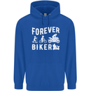 Motorbike Motorcycle Forever Biker Mens 80% Cotton Hoodie Royal Blue
