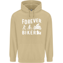 Motorbike Motorcycle Forever Biker Mens 80% Cotton Hoodie Sand