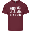 Motorbike Motorcycle Forever Biker Mens Cotton T-Shirt Tee Top Maroon