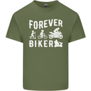 Motorbike Motorcycle Forever Biker Mens Cotton T-Shirt Tee Top Military Green