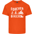 Motorbike Motorcycle Forever Biker Mens Cotton T-Shirt Tee Top Orange