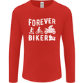 Motorbike Motorcycle Forever Biker Mens Long Sleeve T-Shirt Red