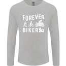 Motorbike Motorcycle Forever Biker Mens Long Sleeve T-Shirt Sports Grey