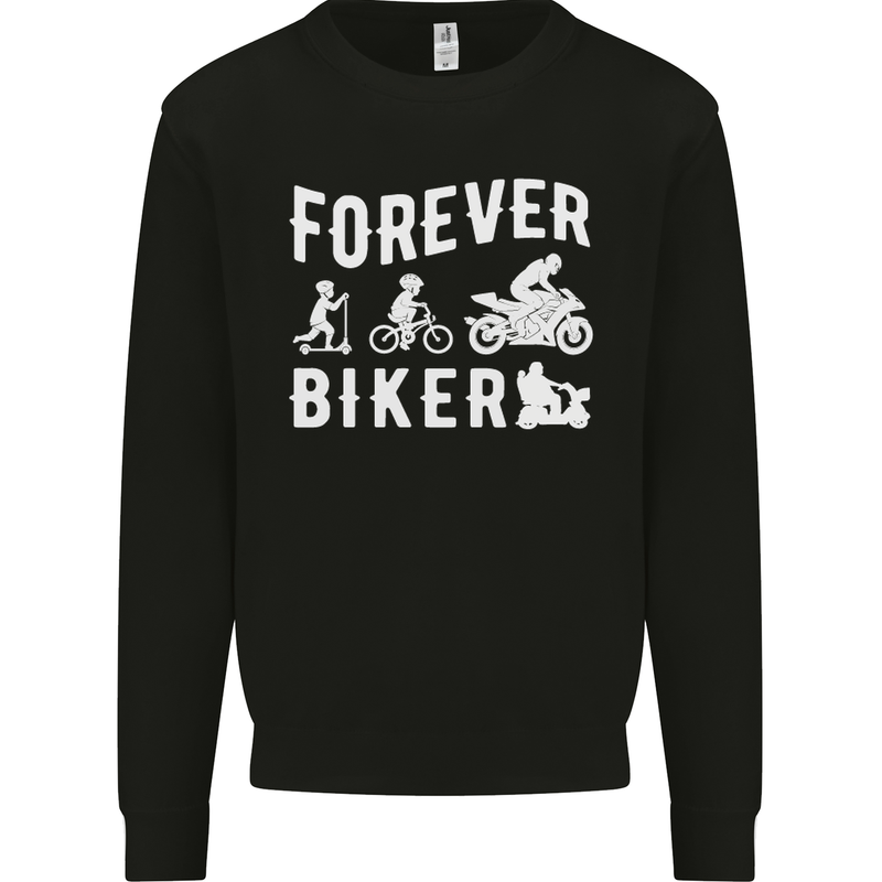 Motorbike Motorcycle Forever Biker Mens Sweatshirt Jumper Black
