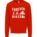 Motorbike Motorcycle Forever Biker Mens Sweatshirt Jumper Bright Red