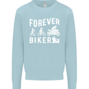 Motorbike Motorcycle Forever Biker Mens Sweatshirt Jumper Light Blue